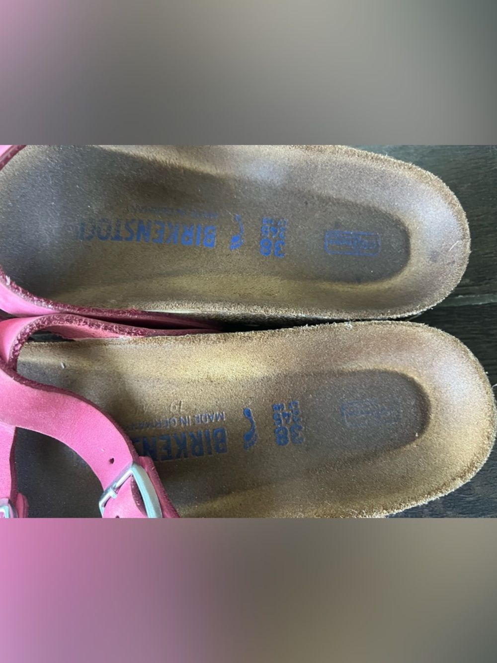 Birkenstock Yao Leather Sandals Pink EU 38 US 7 - Picture 2 of 14